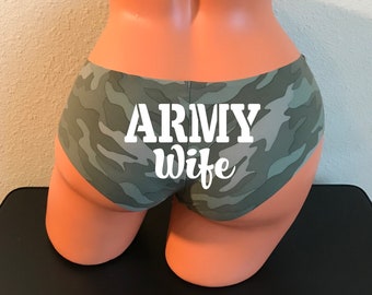 Army Wife Camouflage Victoria Secret Cheeky No-Show Panty * FAST SHIPPING * Military Wife, Girlfriend, Support Your Soldier