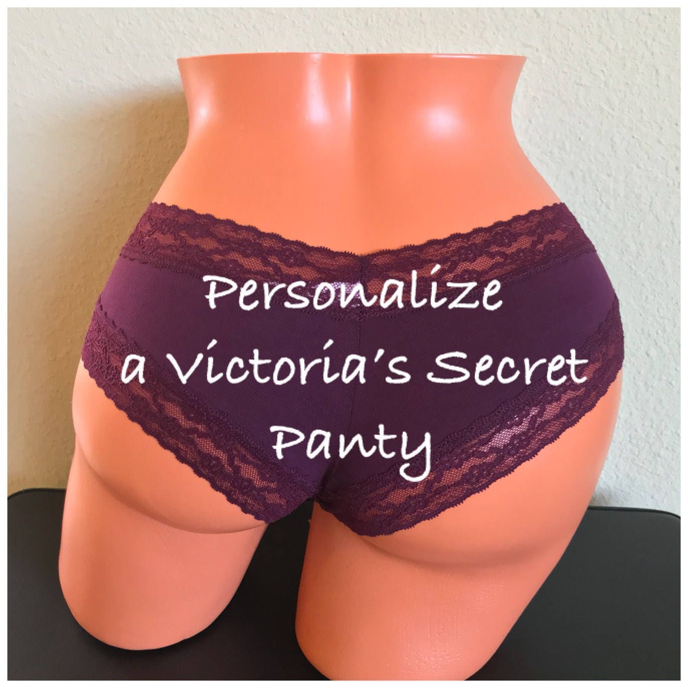 Personalize a Victoria Secret Plum Cheeky Panty FAST SHIPPING