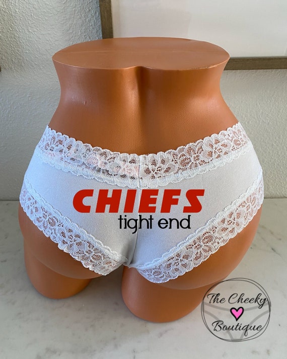 Tight End White Victoria Secret All Cotton Cheeky Panty FAST SHIPPING  Football Panties Holiday Gift Stocking Stuffer Idea 