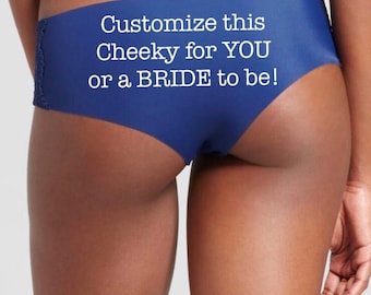 Customize this blue panty for you or a bride to be * FAST SHIPPING * Bachelorette Party Gift, Personalized Panties, Custom Underwear