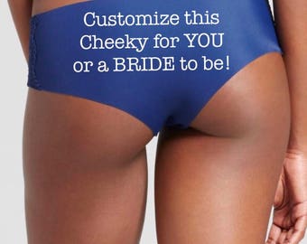 Customize this blue panty for you or a bride to be * FAST SHIPPING * Bachelorette Party Gift, Personalized Panties, Custom Underwear