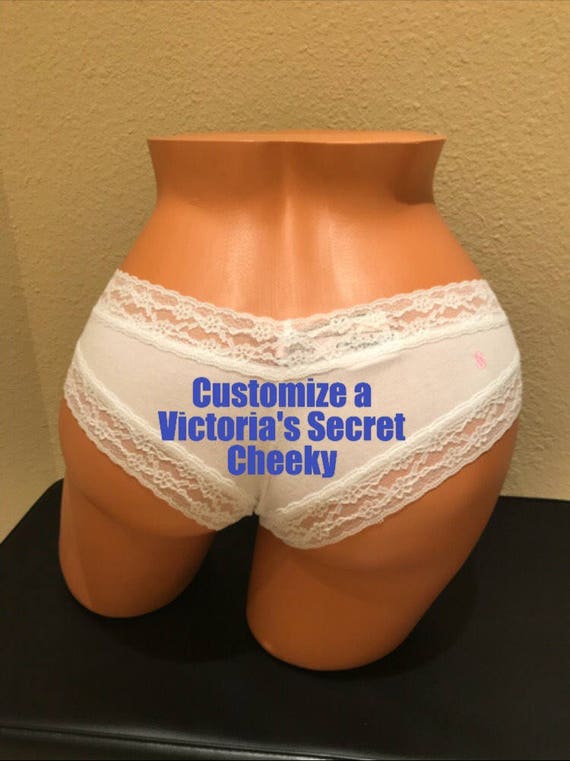 Personalize a Victoria Secret White Cheeky Panty * FAST SHIPPING * Bride, Bachelorette, Birthday Girl, Boudoir Shoot, Stocking Stuffer Gift