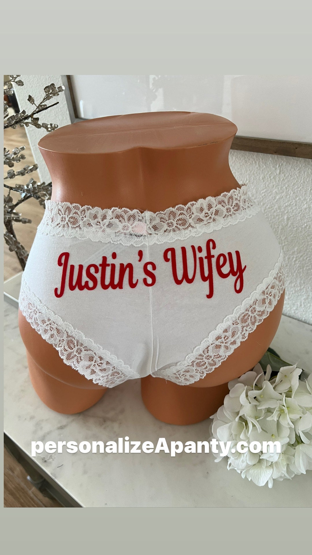 Personalized Wifey Panties, Victorias Secret All Cotton Cheeky, Brides