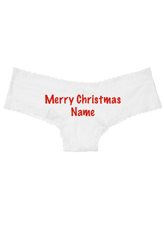 Victoria Secret Personalize Merry Christmas white cheeky panty *Fast Shipping* Holiday Gift, Fun Christmas, Stocking Stuffer, Adult Gift