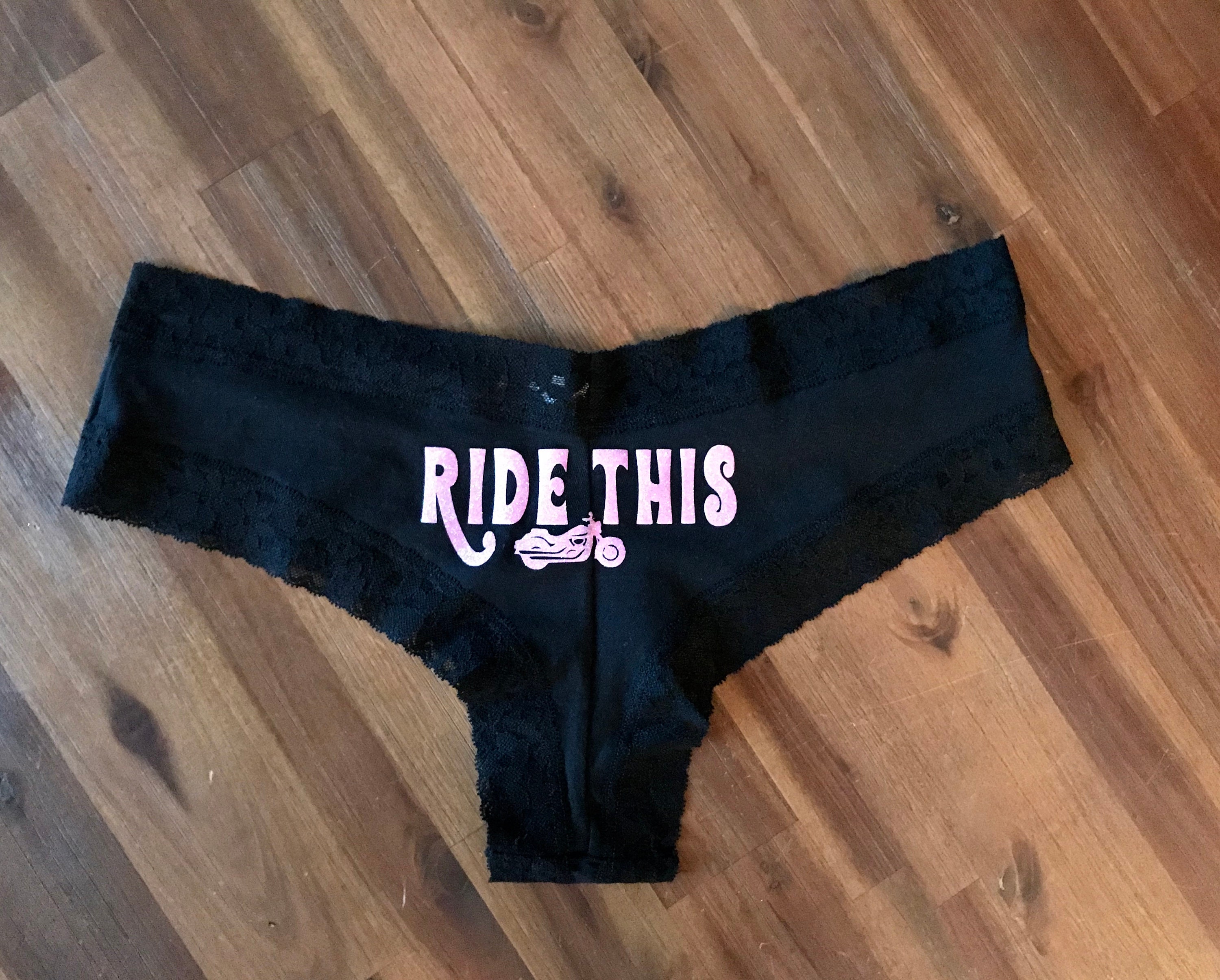 Personalize a Victoria Secret cotton black lace-waist cheeky panty