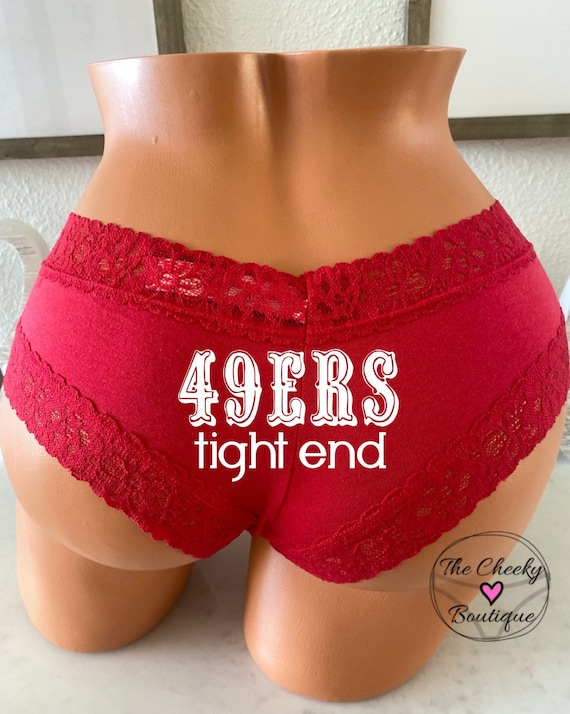 Tight End Red Victorias Secret Cotton Floral Lace Waist Cheeky Panty, Fast  Shipping, Football Panties, Good Luck Panties,  Sale 