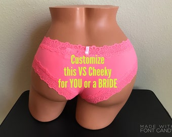 Victoria Secret Custom Hot Coral Panties * FAST SHIPPING * Bachelorette, Birthday Girl, Boudoir Shoot, Bride to Be, Bridal Shower Gift