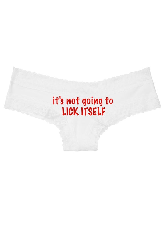 Victoria Secret it's not going to lick itself white cheeky panty *Fast Shipping* Holiday Gift, Fun Christmas, Stocking Stuffer, Adult Gift