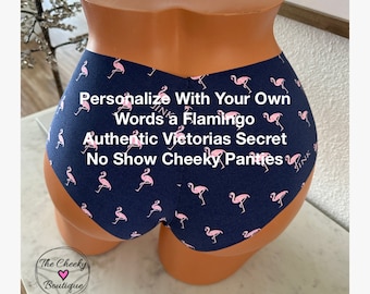 Personalize Your Own Flamingo authentic Victoria Secret No Show Cheekster Panty *FAST SHIPPING* Personalized Panties