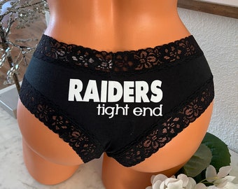 Tight End black Victoria Secret All Cotton Cheeky Panty * FAST SHIPPING * Football Panties | Holiday Gift | Stocking Stuffer Idea