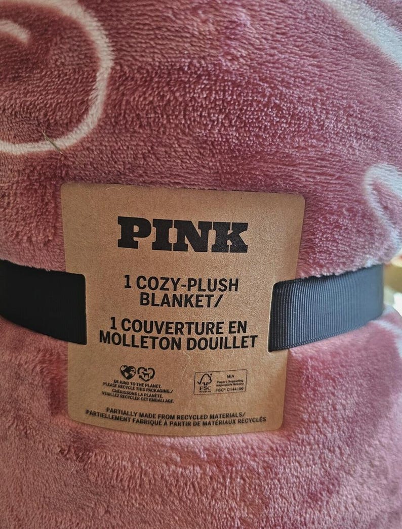 New Victoria's Secret PINK Cozyplush Blanket Pink Logo 60x50 NWT Etsy