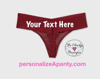 Personalize A Plus Size Berry Red Allover Lace Thong | Plus Size Womens Underwear | * FAST SHIPPING * - Sizes X, XL, 2XL, 3XL and 4XL