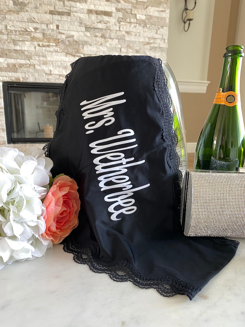 2XL Sizes X XL 3XL and 4XL Personalized Panties Plus Size Black Cheeky with Lace Trim * FAST SHIPPING *