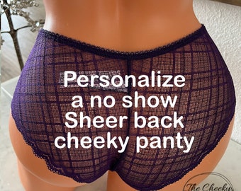 Personalize A Victoria Secret Purple Sheer Back Cheeky panty. FAST SHIPPING. Size Medium. Sexy Lingerie. Anniversary Panties. Etsy Sale