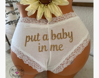 Put a baby in me panty authentic Victorias Secret Cotton Floral Lace Waist Cheeky Panty, FAST SHIPPING