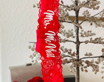 Personalize a Victoria Secret Red Lace Waist Thong, FAST SHIPPING, Christmas Panty, Valentines Day Panty, Patriotic Panty, Birthday Panty