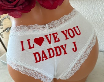 I Love personalized underwear. White Authentic Victoria Secret Cheeky Panties * FAST SHIPPING *