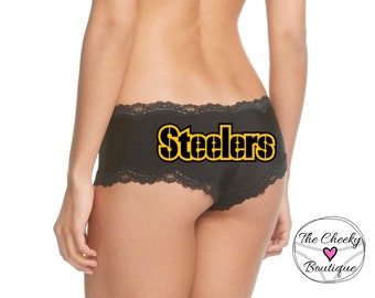 Black Cheeky Panty * FAST SHIPPING * Football Panties Show black and gold love New Plus Size Options