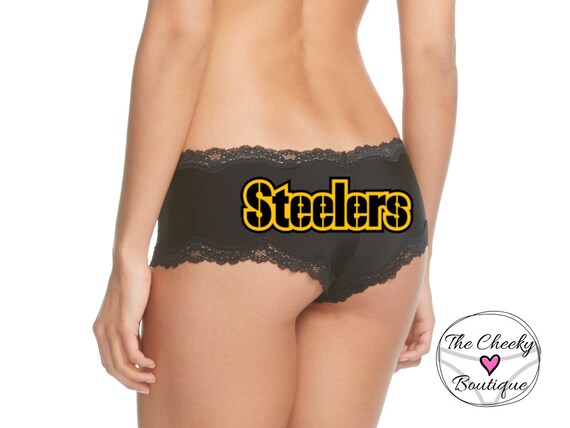 Black Cheeky Panty FAST SHIPPING Football Panties Show Black and Gold Love  New Plus Size Options 