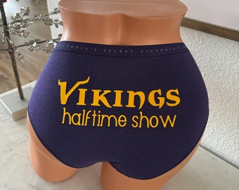 I'll Be Your Halftime Show purple Victoria Secret Stretch Cotton Hiphugger Panty * FAST SHIPPING * Football Panties, Good Luck Panties