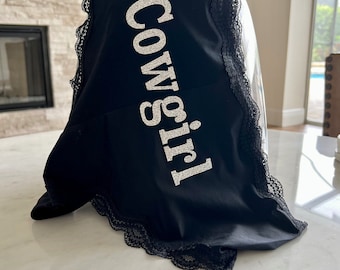 Cowgirl Black Cheeky Personalized Panty * FAST SHIPPING * Plus Size Options Available