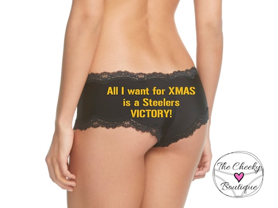 All I Want for XMAS is a Steeler Victory Black Cheeky Panty FAST SHIPPING  Plus Size Options -  Canada