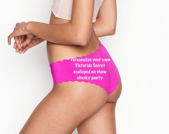 Custom panties Hot Pink Victoria Secret no show cheeky with your own words * FAST SHIPPING * Bride, Bachelorette, Birthday Panties