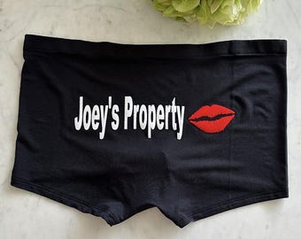 Personalize Black Victorias Secret Boyshorts with your own words FAST SHIPPING
