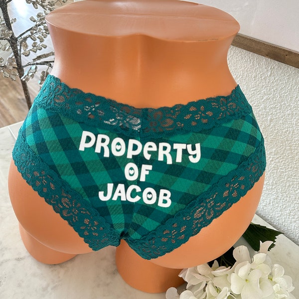 Custom Panty - Property of Green Plaid Victorias Secret All Cotton Cheeky Panty *FAST SHIPPING*