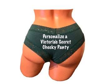 Personalize a Green Victoria Secret Cheeky Panty * FAST SHIPPING * - Personalized St. Patricks Day Cheeky Panties