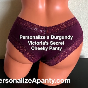 Personalized Burgundy Victoria&#39;s Secret Cheeky Panty: Bachelorette Gift