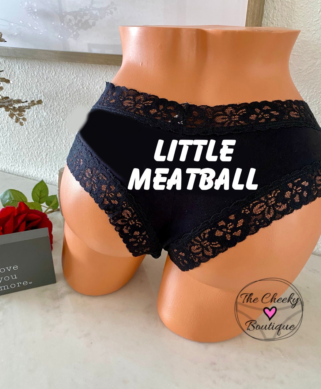 Little Meatball Authentic Victoria Secret Black all cotton underwear * FAST  SHIPPING *