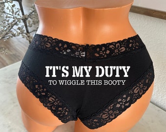 Its my duty to wiggle this booty black Victoria Secret cheeky panty *FAST SHIPPING* Personalized Panties