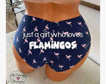 Just a girl who loves Flamingos! authentic Victoria Secret No Show Cheekster Panty *FAST SHIPPING* Personalized Panties