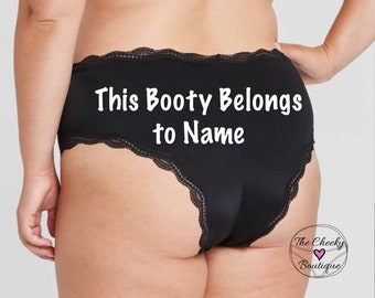 This Booty Belongs to Plus Size Black Cheeky Personalized Panties  * FAST SHIPPING * - Plus Sizes Options Available  X, XL, 2XL, 3XL and 4XL