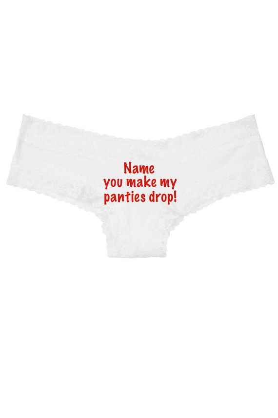 Victoria Secret personalize you make my panties drop white cheeky panty *Fast Shipping* Holiday Gift, Fun Christmas, Stocking Stuffer