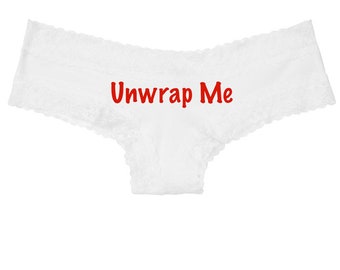 Unwrap Me personalized panties ... Authentic Victoria's Secret Cotton Lace Waist Cheeky Panty * FAST SHIPPING *