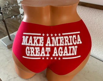 Make America Great Again  * FAST SHIPPING * Victoria Secret No-Show Cheeky Personalized Underwear, Patriotic Panties
