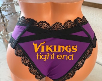 Vikings Tight End Purple Cheeky Panty: Football Gift, Stocking Stuffer