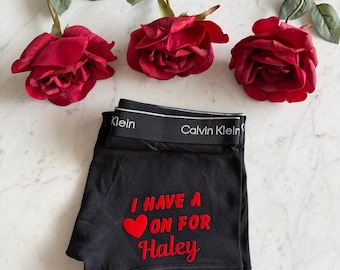 I have a heart on for Calvin Klein black personalized boxer briefs