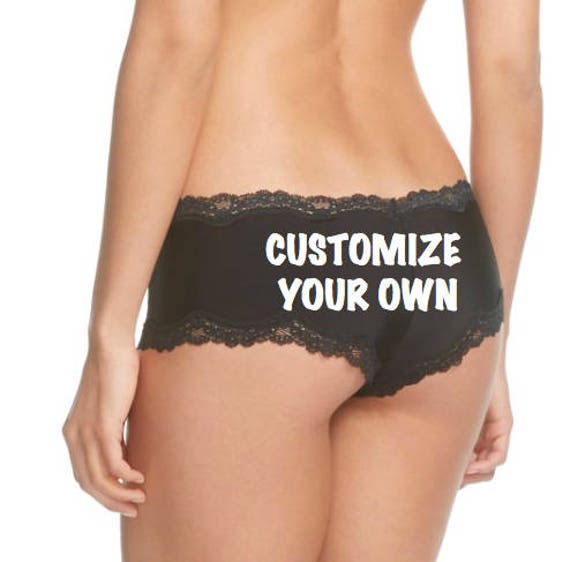 Custom Black Panties FAST SHIPPING Personalized for a You or a Bride to Be