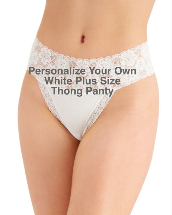 Personalize a Plus Size Wide Lace Waist Thong Underwear FAST