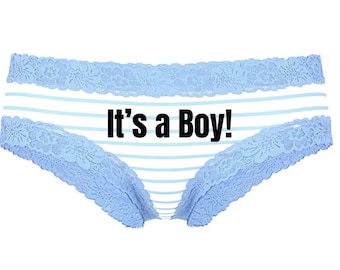 Personalized Victoria’s Secret Gender Reveal Panties - Custom "It’s a Boy" Lingerie