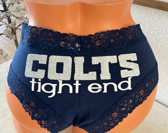 Tight End blue Victoria Secret Cheeky Panty, FAST SHIPPING, Football Panties, Good Luck Panties, Gift for Him