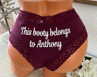 Personalize This Booty Belongs to {NAME} Victoria Secret burgundy cheeky panty * FAST SHIPPING * Christmas, Anniversary, Birthday, Lingerie