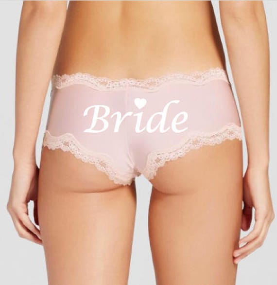 Personalize a Light Pink Cheeky Panties Fast Shipping Bridal