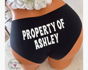 Property of Personalized black authentic Victoria Secret Cheeky no show cheeky Panties