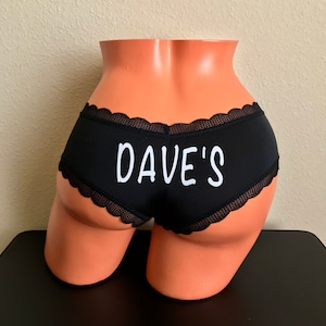 Personalized Black Cheeky Underwear For Her | Bachelorette party gift ideas for bride | Bachelorette party gag gift | NEW Plus Size Options