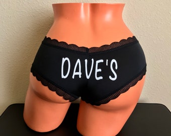 Personalized Black Cheeky Underwear For Her | Bachelorette party gift ideas for bride | Bachelorette party gag gift | NEW Plus Size Options