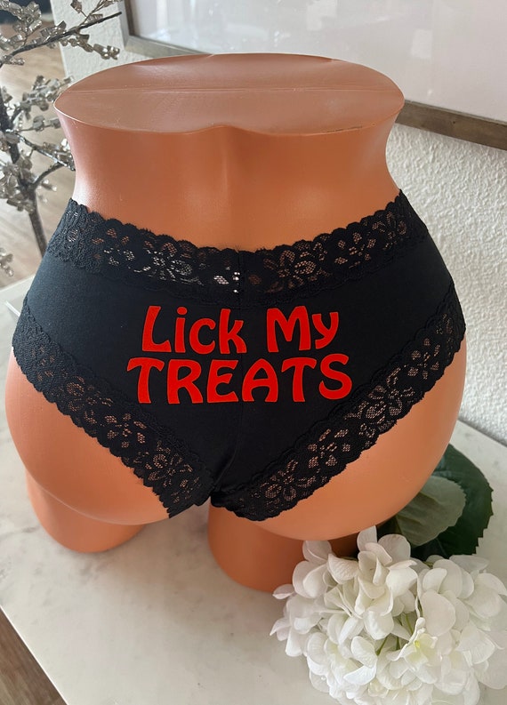 Lick My Treats Victoria Secret Black Cotton Cheeky Panty FAST SHIPPING Halloween  Underwear Halloween Panties Halloween Lingerie -  Canada